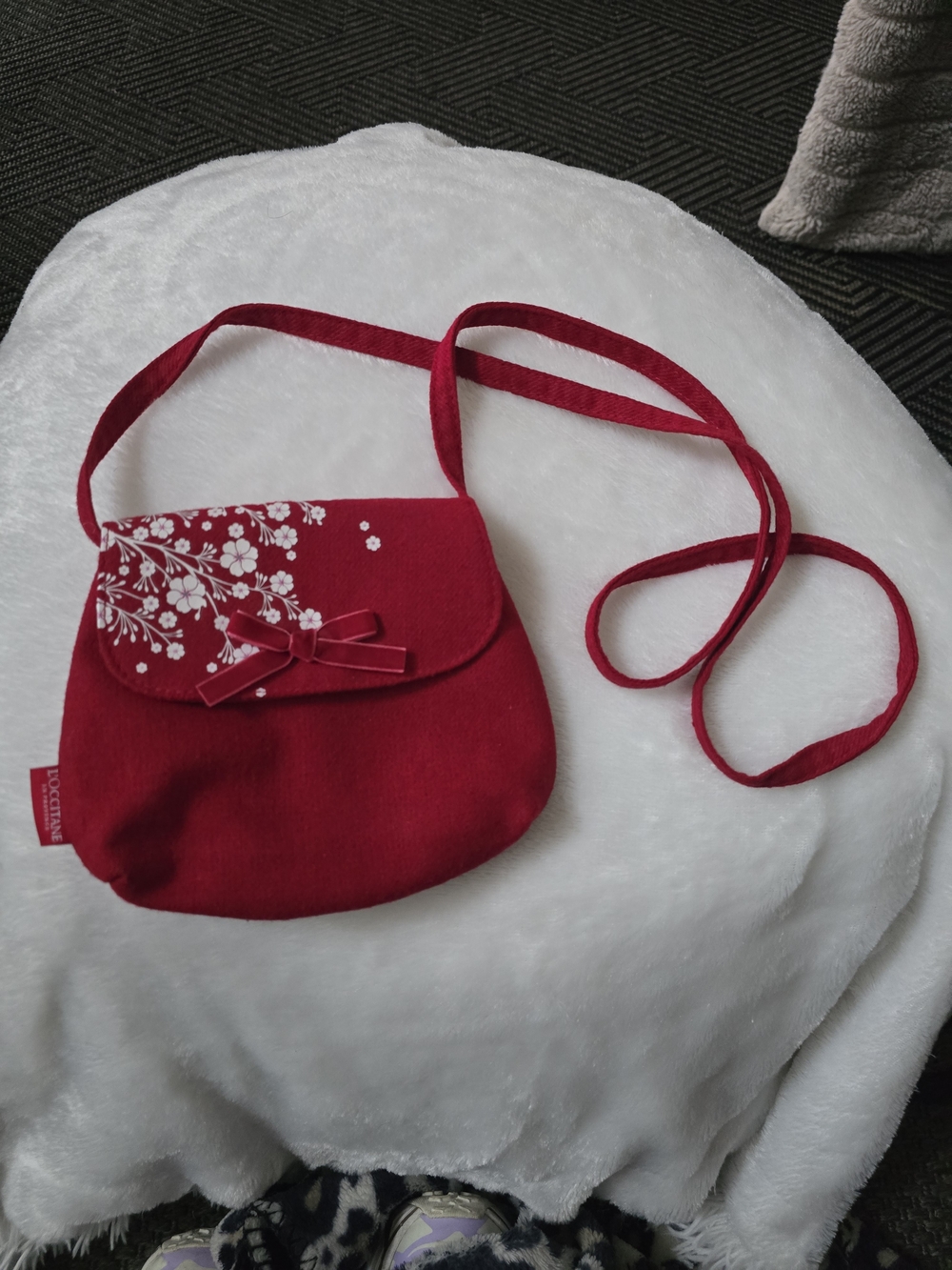 Red Floral Bow Crossbody Bag for Womenloccitane Mini Purse